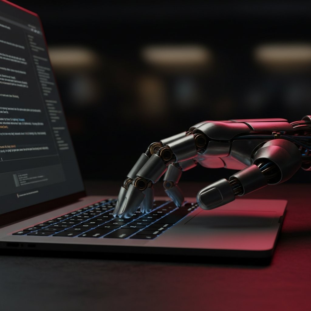 AI Robocube – robotická ruka symbolizujúca AI automatizáciu